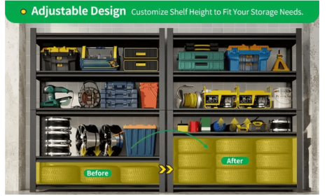 Metal kitchen storage rack! 1600 pound heavy-duty storage rack without import fees, 5-layer adjustable storage rack, catering storage rack