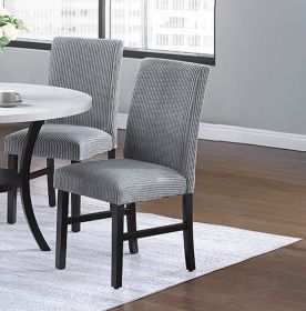Fog Corduroy Set of 2pc Dining Chairs Modern Upholstered Seat Back Kitchen Dining Room Furniture
