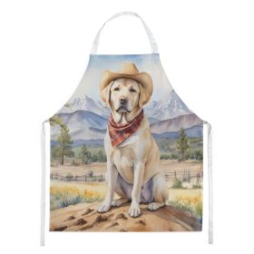 Labrador Retriever Cowboy Welcome Apron Cooking Kitchen Server Baking Crafts Gardening for Adult Women Men, Unisex, Large, Multicolor