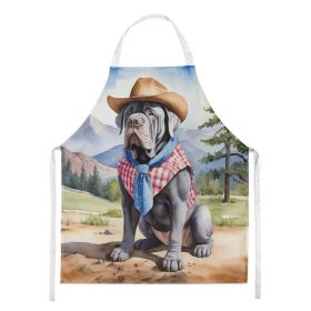 Neapolitan Mastiff Cowboy Welcome Apron Cooking Kitchen Server Baking Crafts Gardening for Adult Women Men, Unisex, Large, Multicolor