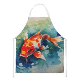 Koi Fish Apron Cooking Kitchen Server Baking Crafts Gardening for Adult Women Men, Unisex, Large, Multicolor
