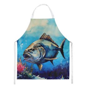 Bluefin Tuna Apron Cooking Kitchen Server Baking Crafts Gardening for Adult Women Men, Unisex, Large, Multicolor (Default: Default)